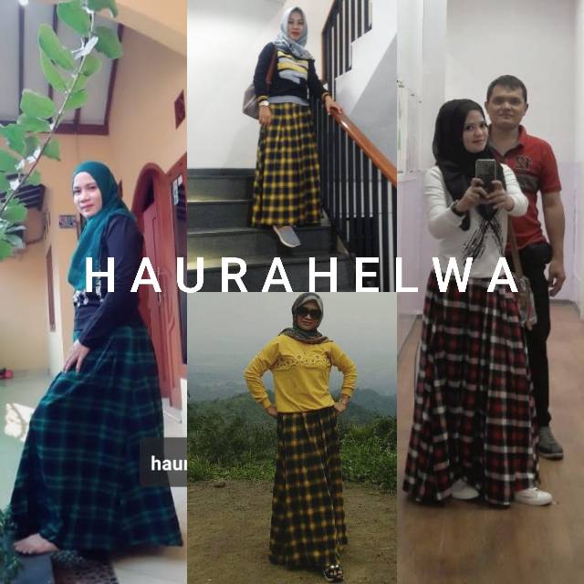 ROK FLANEL IMPORT PANJANG HAURAHELWA /ROK TARTAN FLANEL PANJANG