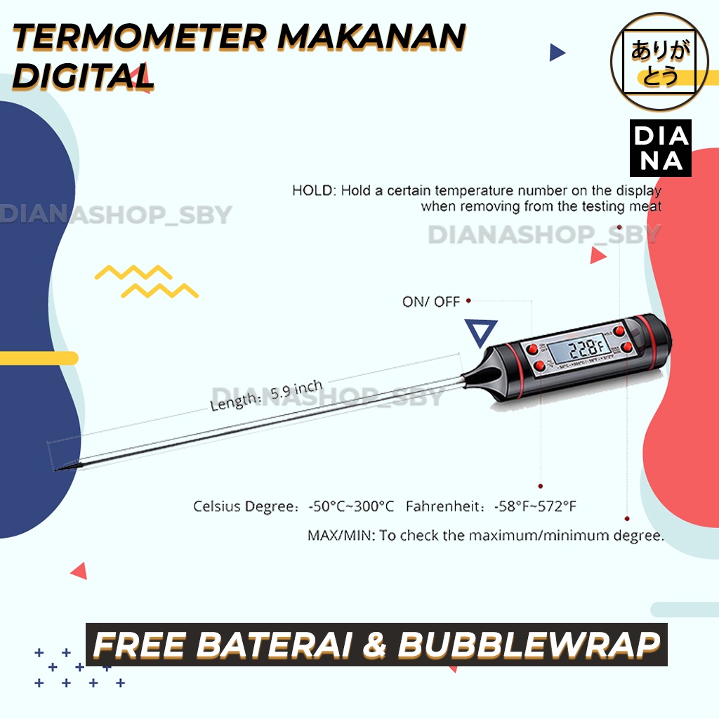 Thermometer Termometer Makanan Masak Digital Dapur Kopi Bbq