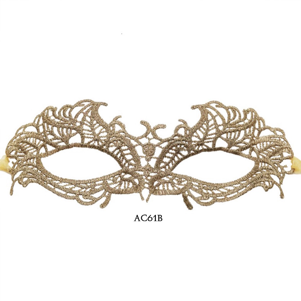 [READY STOCK] TOPENG PESTA AKSESORIS LINGERIE LACE MASK GOLD AC61B