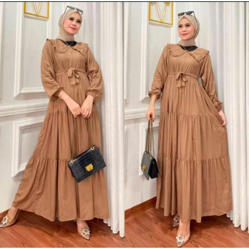 Gamis Kanaya Polos Twill ibu dan anak usia 1-10th