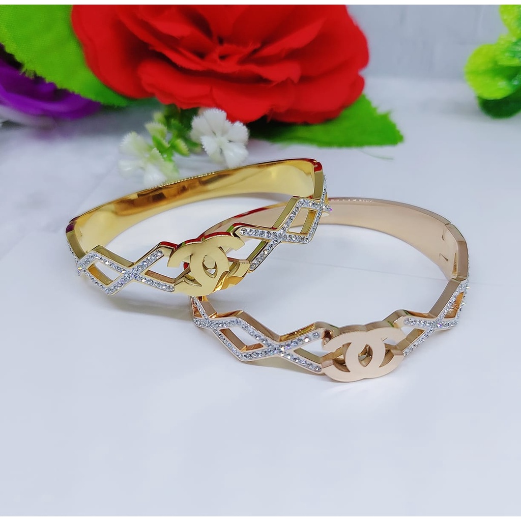 Gelang &amp; Cincin Titanium Set Permata