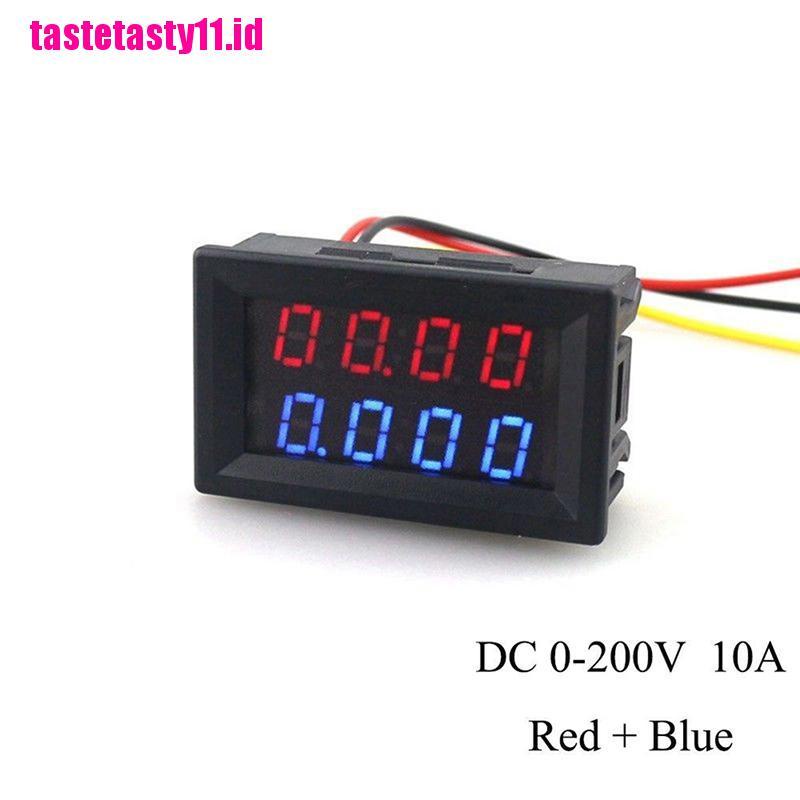 Voltmeter Ammeter 3 Bit DC 0-100V 10A Dengan LED Warna Merah Biru