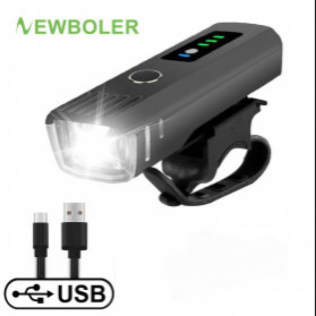 Newboler Lampu Sepeda LED USB Rechargeable 350 Lumens A034 Black Grab Medan