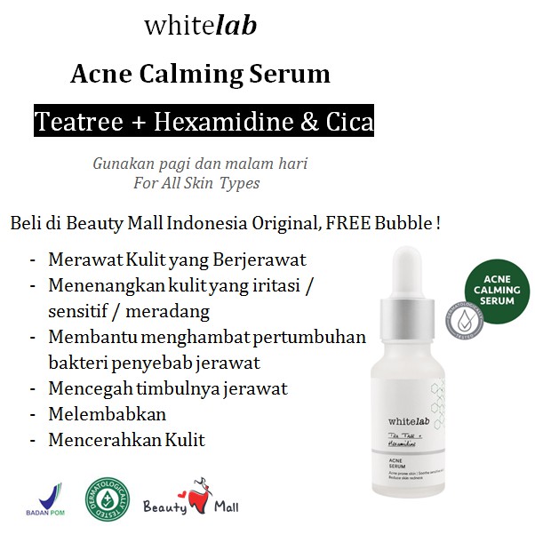 Whitelab Acne Calming Serum 20ml White lab Teatree Penyembuhan Jerawat Iritasi Radang