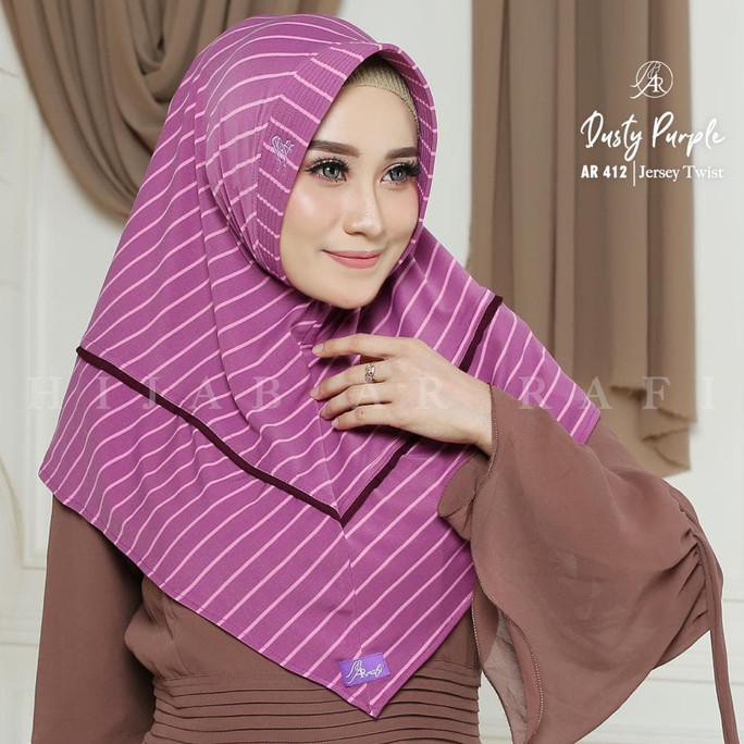 Hijab Ar Rafi AR412 #bergo #kerudung #garis #motif #instan #jilbab