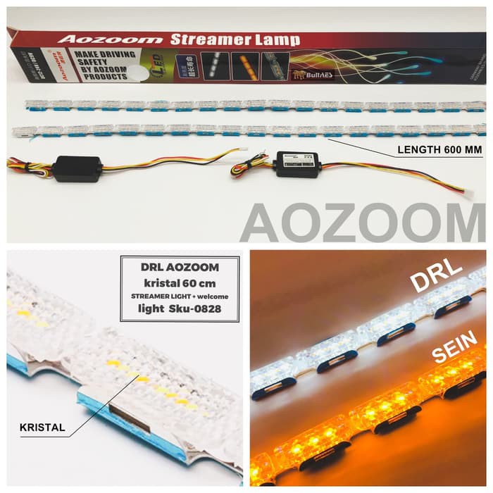 Lampu led drl aozoom streamer light | Drl AOZOOM 60 cm kristal