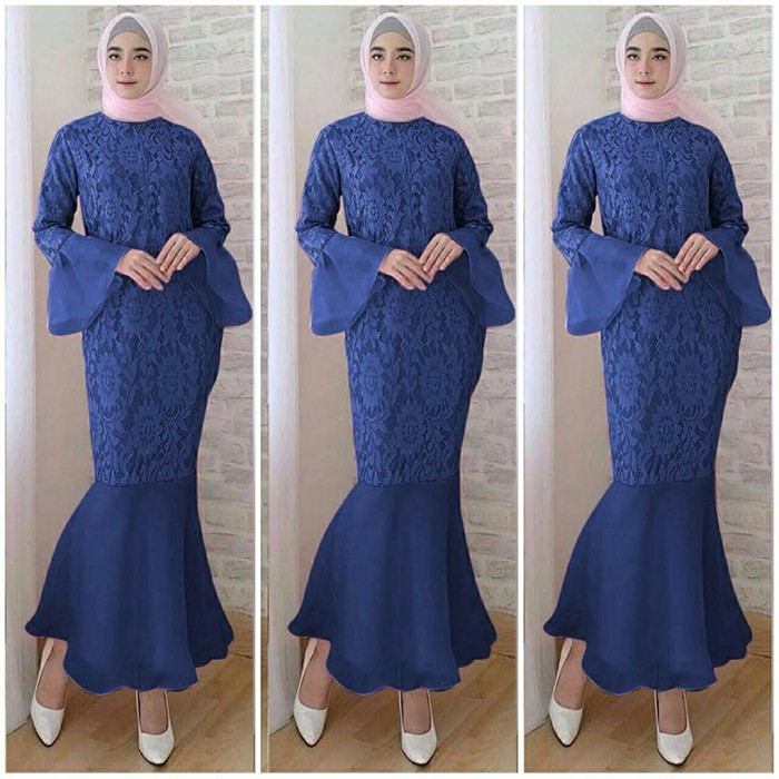 GAMIS SYARI PREMIUM-Maxi mermaid duyung navi fashion wanita dres muslim