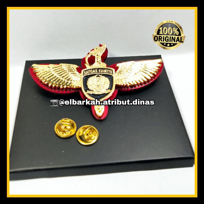 PIN SATGAS KAMTIB AKRILIK TERBARU EXKLUSIVE GOLD PLETING