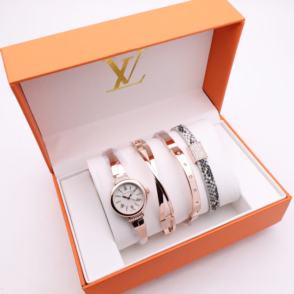 JAM TANGAN WANITA / LADIES FASHION LV PAKET