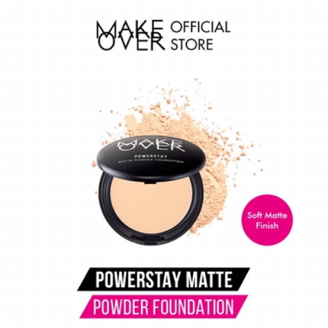 ✿ELYSABETHME✿ 𝓶𝓪𝓴𝓮𝓸𝓿𝓮𝓻 Make over Powerstay Matte Powder Foundation | bedak padat awet seharian