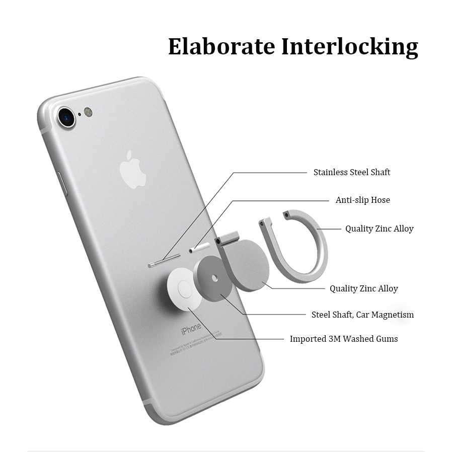 AA1- Metal iRing Smartphone Holder Desain Tear Drop - 170908