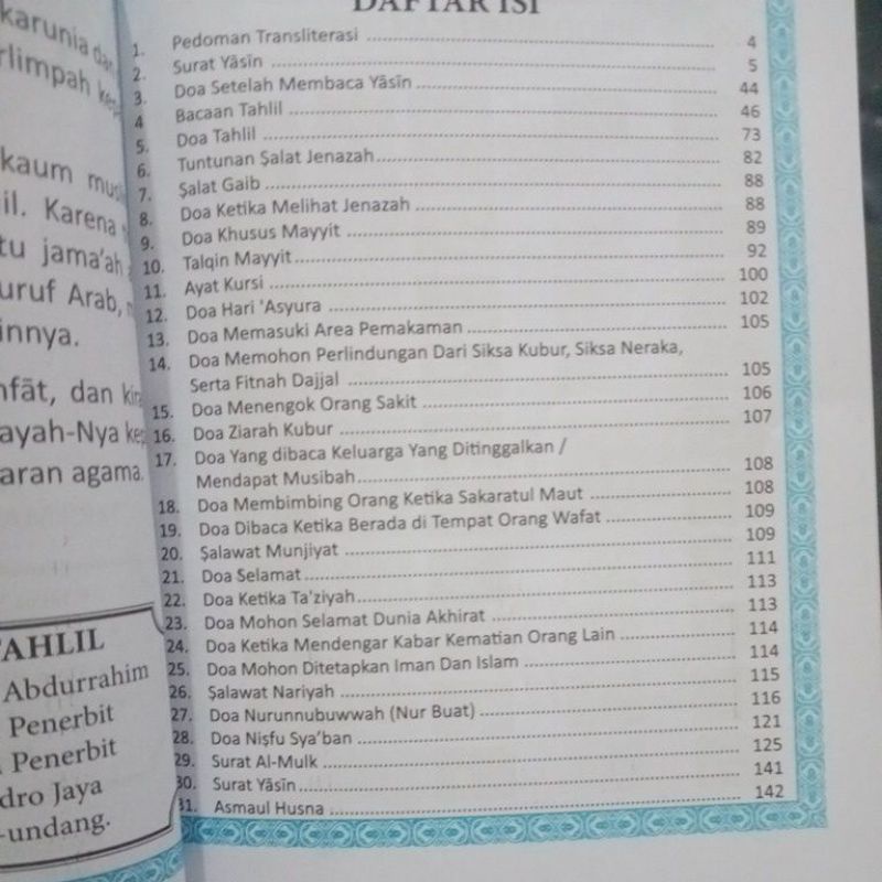 buku surat yasin dan tahlil 144 halaman (12×16cm)