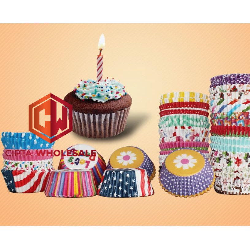 Cupcake Cup Cake Case Paper Tempat Kertas Muffin Random