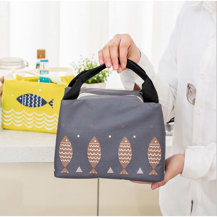 TSC - Tb106 Waterproof Travel Lunch Bag Fish Pattern / Tas Bekal Tahan Panas &amp; Dingin