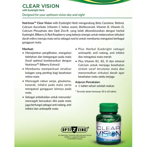 Nutrimax Clear Vision 30s / Vitamin Mata