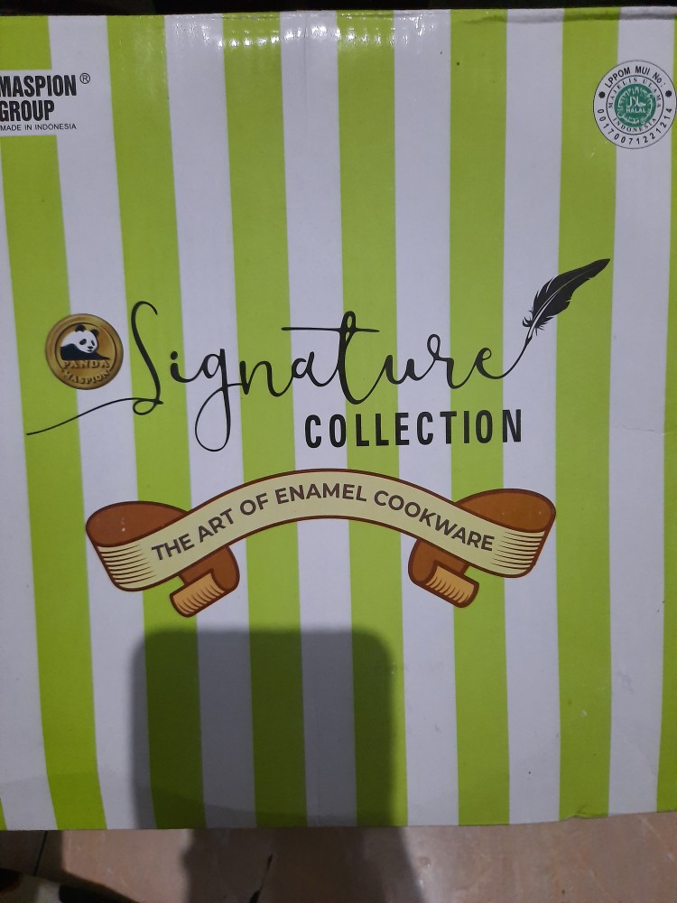 Maspion Ena Panci Serbaguna Dutch Oven / Stock Pot Enamel 24 Cm Panda Signature Pan + Tutup