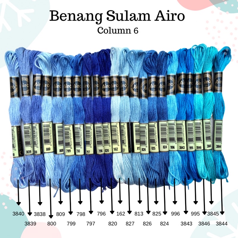 AIRO - Benang Sulam Airo (mirip DMC) Kolom 6