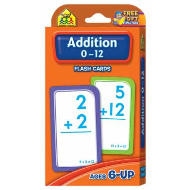 

(SZ-FLASH-ADD12) School Zone Addition 0-12 Flash Cards (56 Cards)