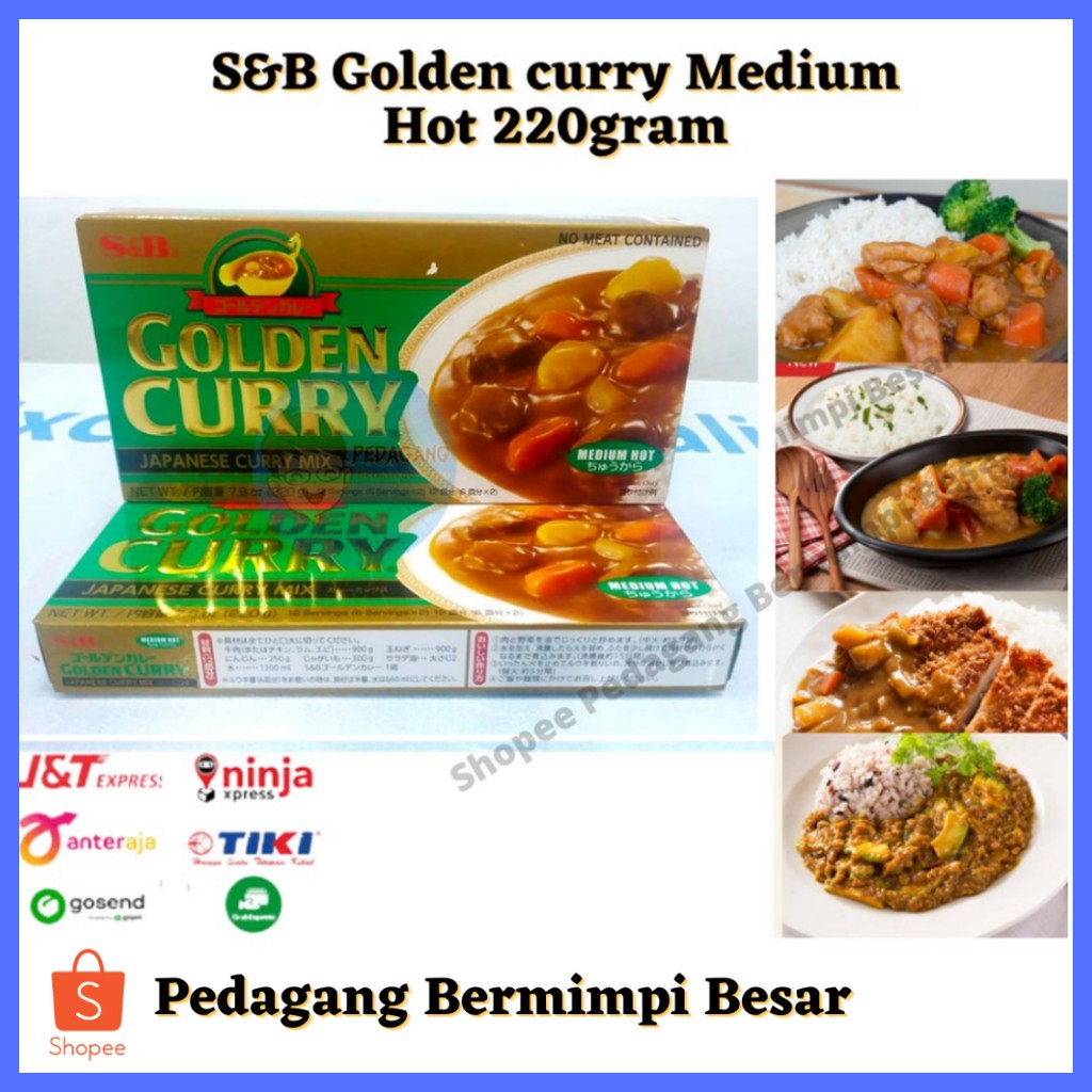 S&amp;B Golden Curry 220gr Medium Hot | Kari Blok | Kari Jepang