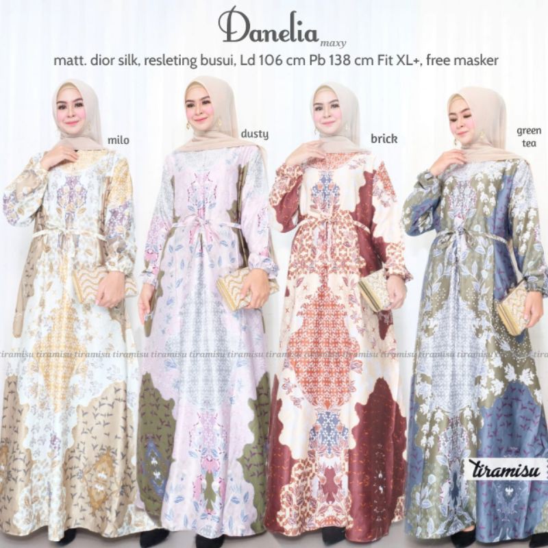Danelia Maxy Dior Silk Premium Busui Free Masker Original Tiramisu Hijab