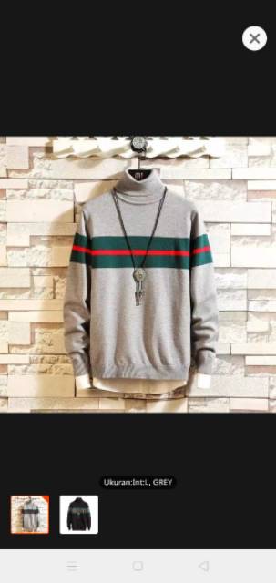 Sweater rajut strip gucci