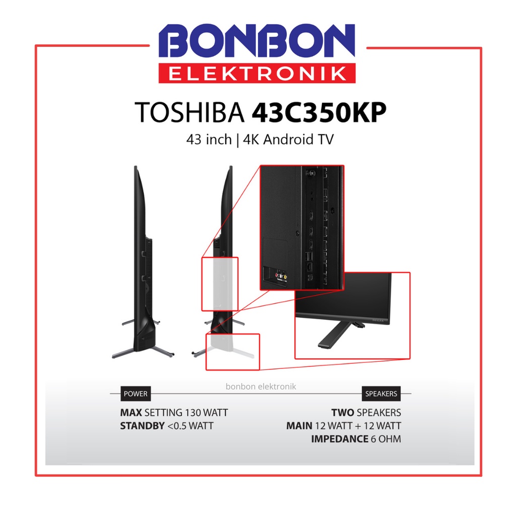 Toshiba LED Smart Android TV 43 Inch 43C350KP UHD 4K HDR