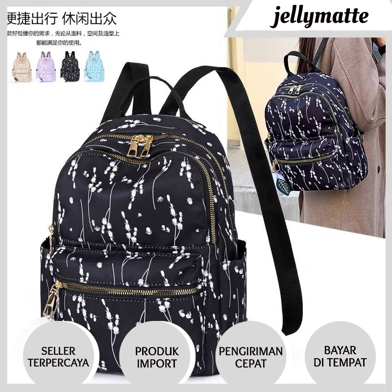 TAS RANSEL WANITA FASHION KOREA IMPORT OS72322 -  BACKPACK POLYESTER ANTI AIR SEKOLAH KULIAH KERJA TERBARU JAKARTA