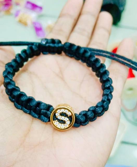 Gelang huruf gelang Tali inisial gelang alphabet gelang nama  gelang abjad lapis emas