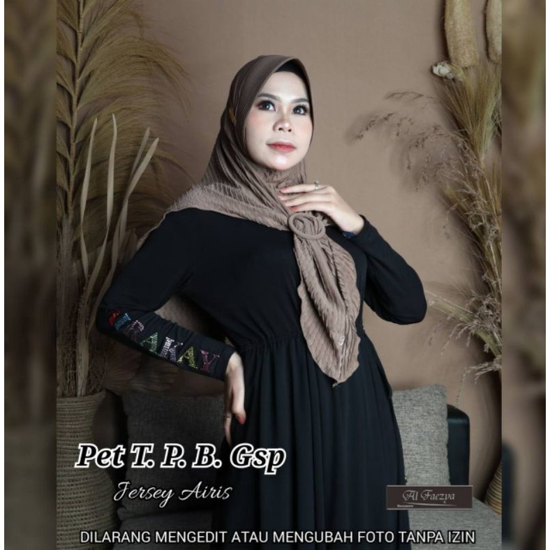 254 JILBAB AL FAEZYA PLISKET GELOMBANG JERSEY AIRIS TERBARU FREE GESPER/HIJAB ORI AF ALFAEZYA PET TA