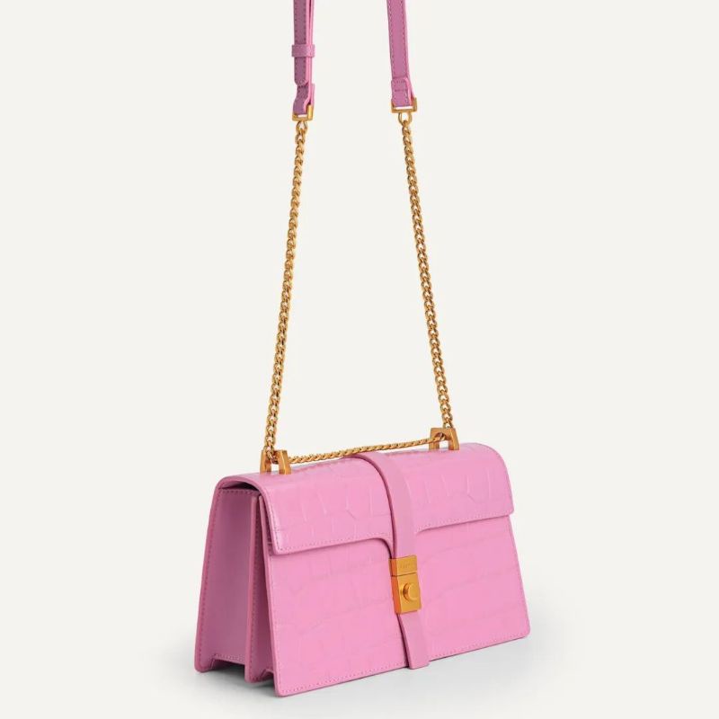 8.8 SALE | PDRO Leather Croc-Effect Shoulder Bag