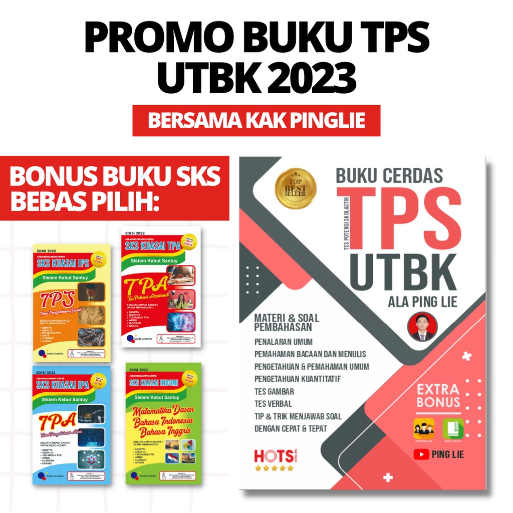 Jual Ready Buku Cerdas Tps Utbk Ala Ping Lie 2023 Buku Tps 2023