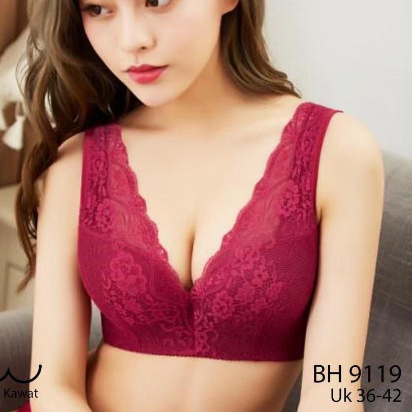 TALLY 9119 Bh Penekan lemak brokat kait 6 kawat- Bra Jumbo CUP D | press lemak samping | berkawat