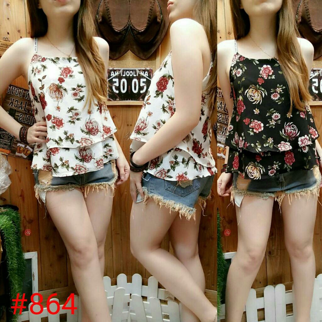 864 - BAJU KEKINIAN ATASAN TANKTOP BAJU CEWEK MURAH WANITA, BAJU GROSIR BAJU IMPORT, BAJU SEXY