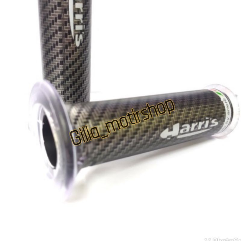 Handgrip Handfat handle Carbon Harris 3D Made In Italy Universal Motor Nmax  PCX Aerox Scoopy Vario dll