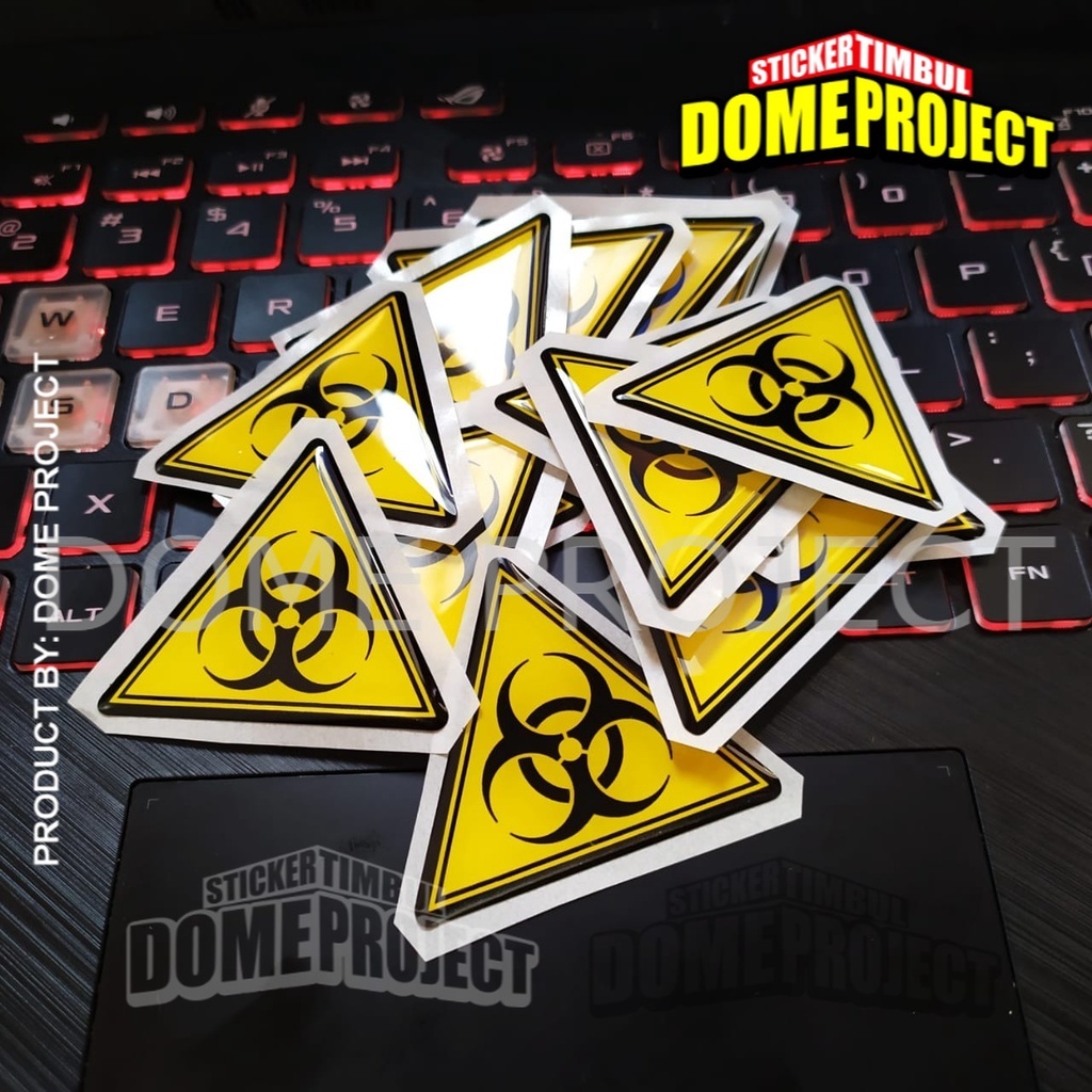 BIOHAZARD EMBLEM STIKER RESIN LENTUR STIKER MOTOR IMPORT STIKER KACA HELM