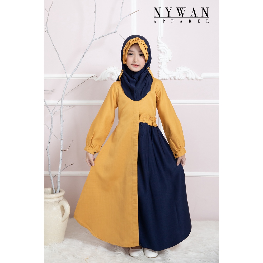 192918 Nywan Apparel Baju gamis PAkaian Dress Muslim umur 1,2,3,4,5,6,7,8,9,10,11,12,13,14,15 tahun 