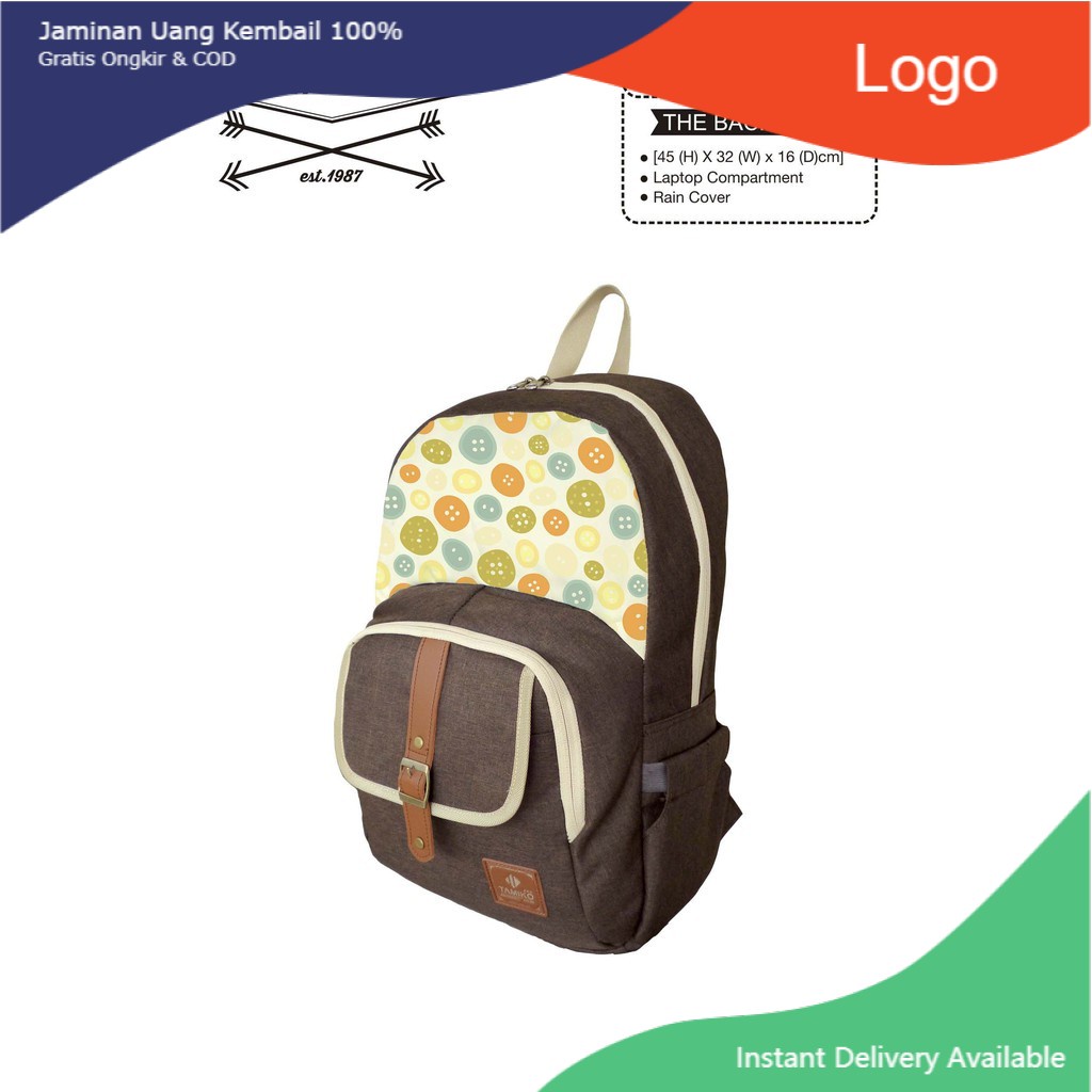 Tas Ransel Tamiko 181171 Backpak Sekolah Cewek Bandung_Shop