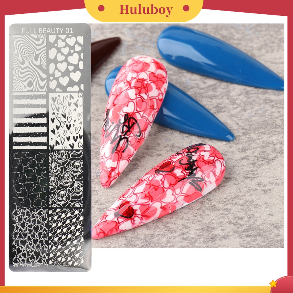 Huluboy Huluboy♡ Plat Stempel Kuku Bahan Stainless Steel Untuk Manicure