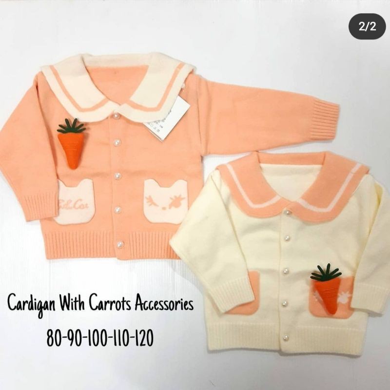 Cardigan anak perempuan import, cardigan carrot, cardigan lucu dan cantik