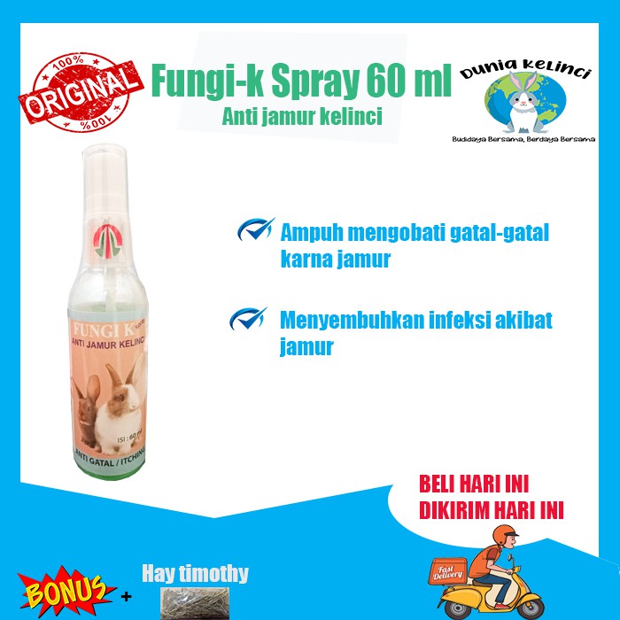 OBAT JAMUR KELINCI FUNGI K SPRAY 60 ML ANTI JAMUR FUNGIK