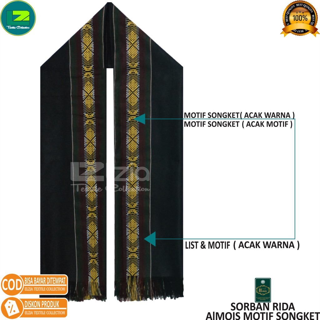 SORBAN MURAH SORBAN RIDA ALMOIS PANJANG 135x90 CM