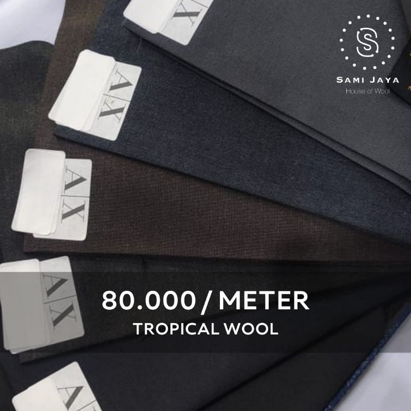 (per 0.25m) Kain Bahan Jas & Celana Wedding ARMANI EXCHANGE Tropical Wool