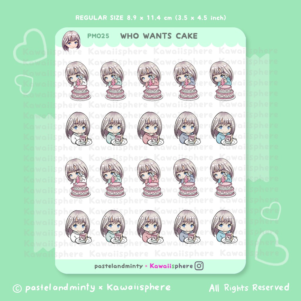 

Who Wants Cake | Planner Ring Binder Sticker PM025 | Pastelandminty x Kawaiisphere