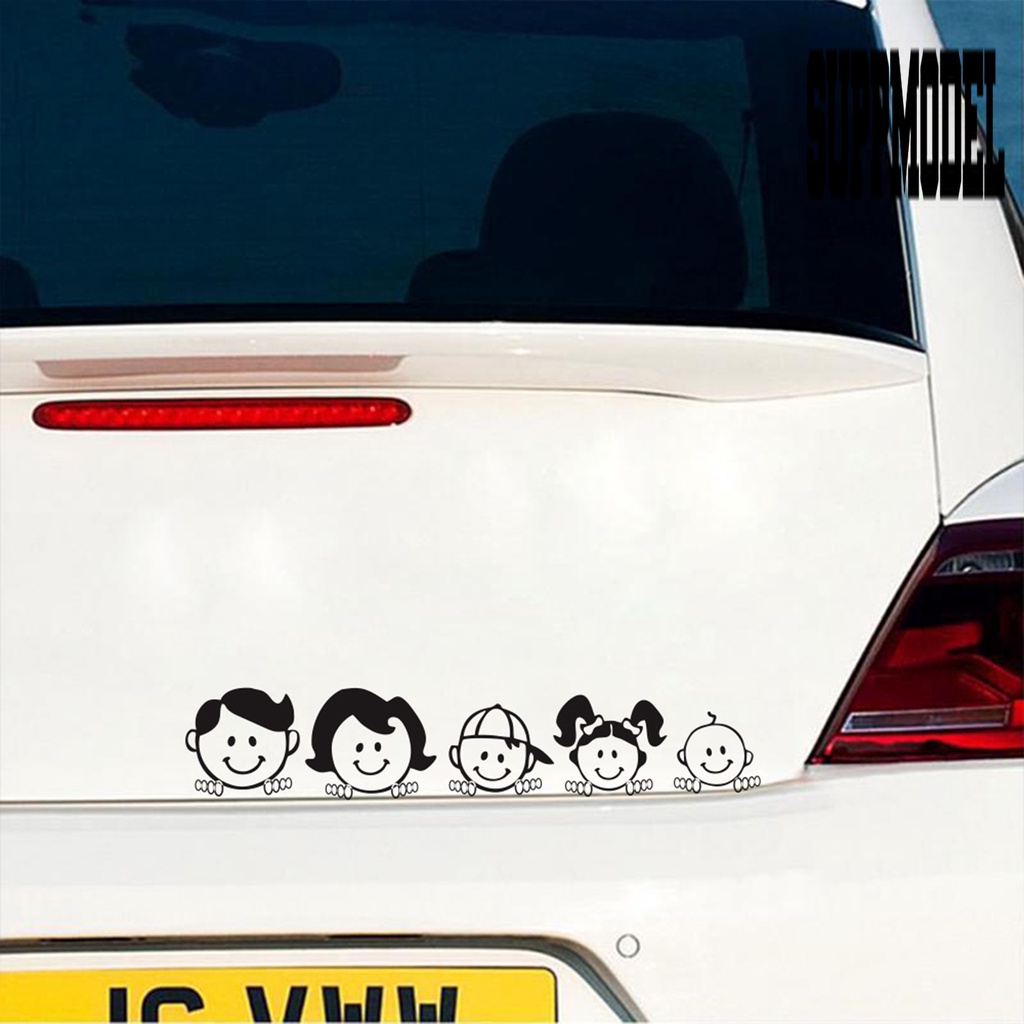 Stiker Motif Kartun Keluarga Bahan PVC Anti Air Tahan Lama Untuk Dekorasi Mobil