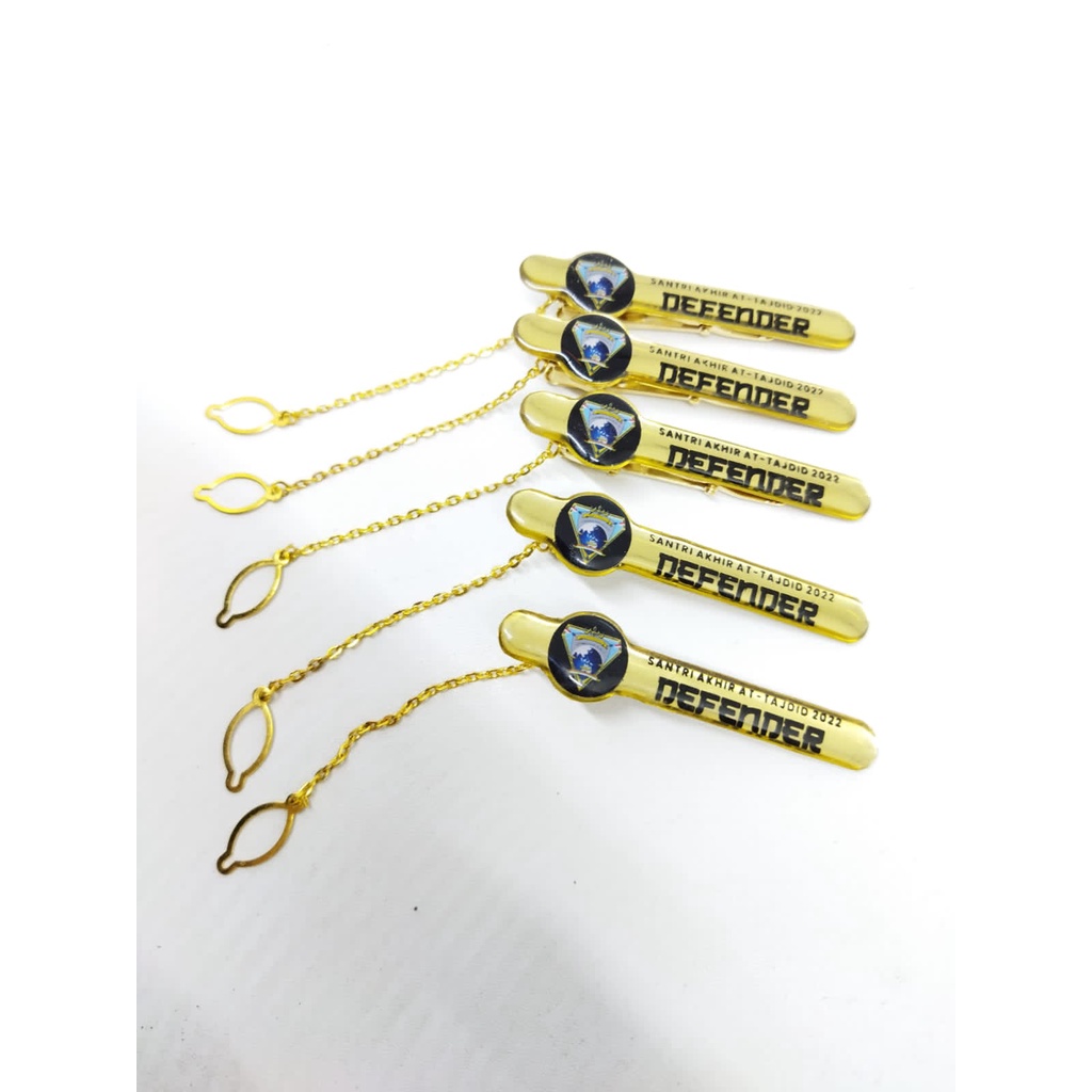 Penjepit Dasi Logam Gold Custom Bahan Etsa lapis Resin