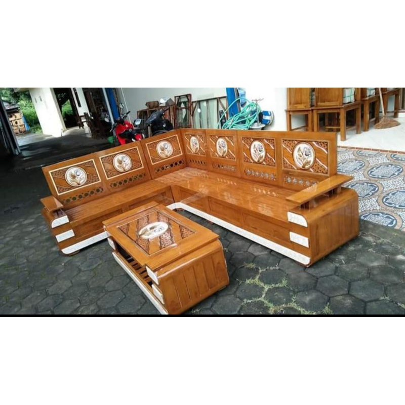 Kursi Sofa Sudut Jati Minimalis Terbaru Jepara