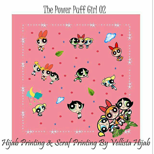 

[Power Puff Girl 02] Hijab Printing / Scraf Printing /Kado Wisuda /Kado Ulangtahun /Kado Anniversary