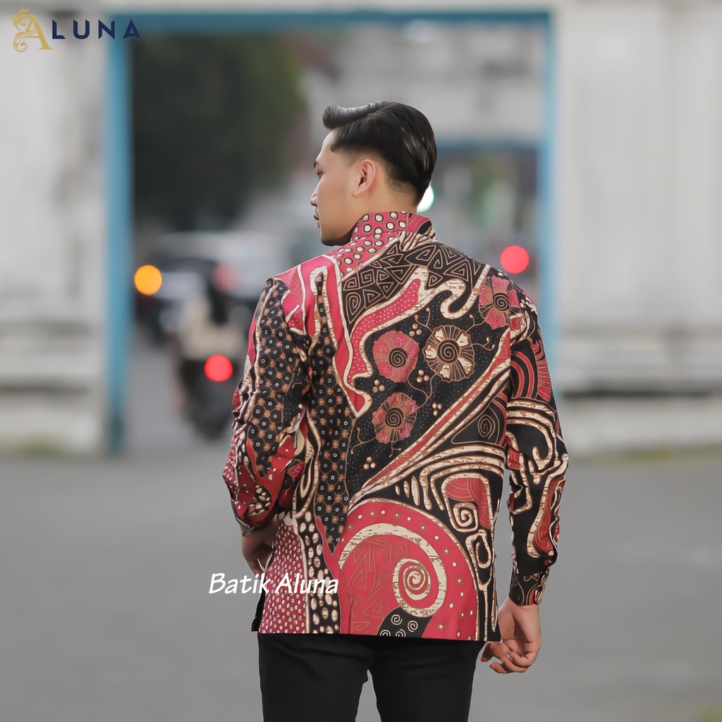 KEMEJA BATIK PRIA PREMIUM LENGAN PANJANG REGULAR KANTOR BATIK ALUNA PCW 078