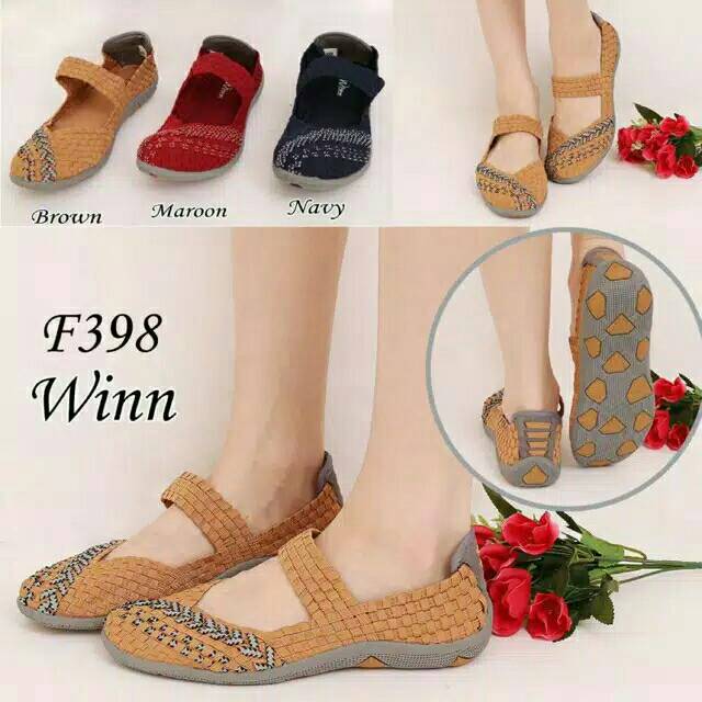 Sepatu Rajut WINN F398 Flat ORIGINAL