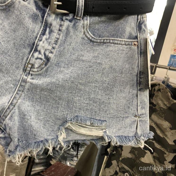 Bagus Dipakai.. Celana hotpants jeans pendek wanita korea style hitam cewek denim dewasa Robek xl XX